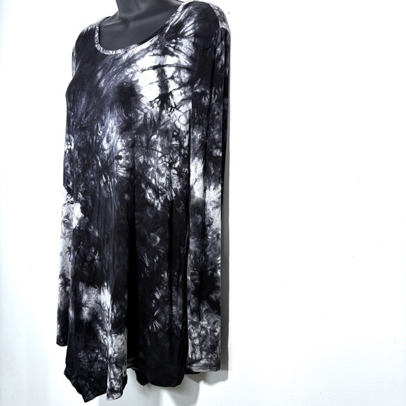 Black Gray Tie Dye Asymmetrical Indie Sleaze Dark Grunge Goth Fairygoth Witch - Picture 12 of 14